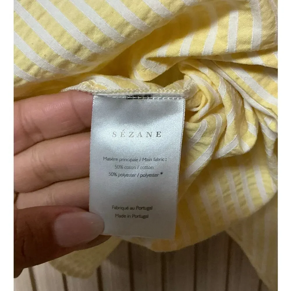 Sezane Sleeveless Tie-Front Blouse Yellow Size EU 38 / US 6